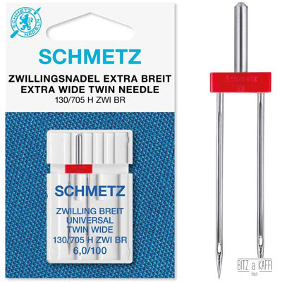Aiguille double universelle large Schmetz 6,0/100 machine à coudre Twin needle